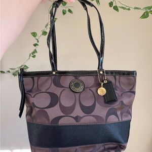 Coach Black and Brown Signature Tote
